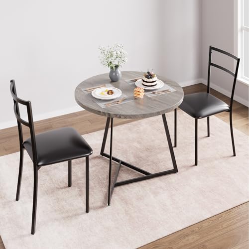 Rustic Brown 3 Piece Dining Table Set V82876