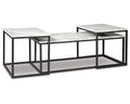 Contemporary Table Set of 3 Gray Black S9001