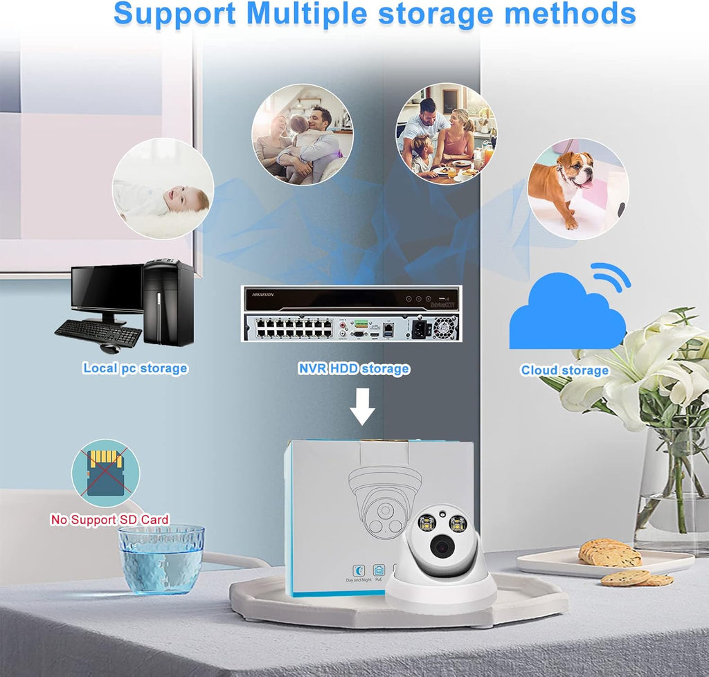 4K Full Color Night Vision 8MP POE Dome IP Camera X842909