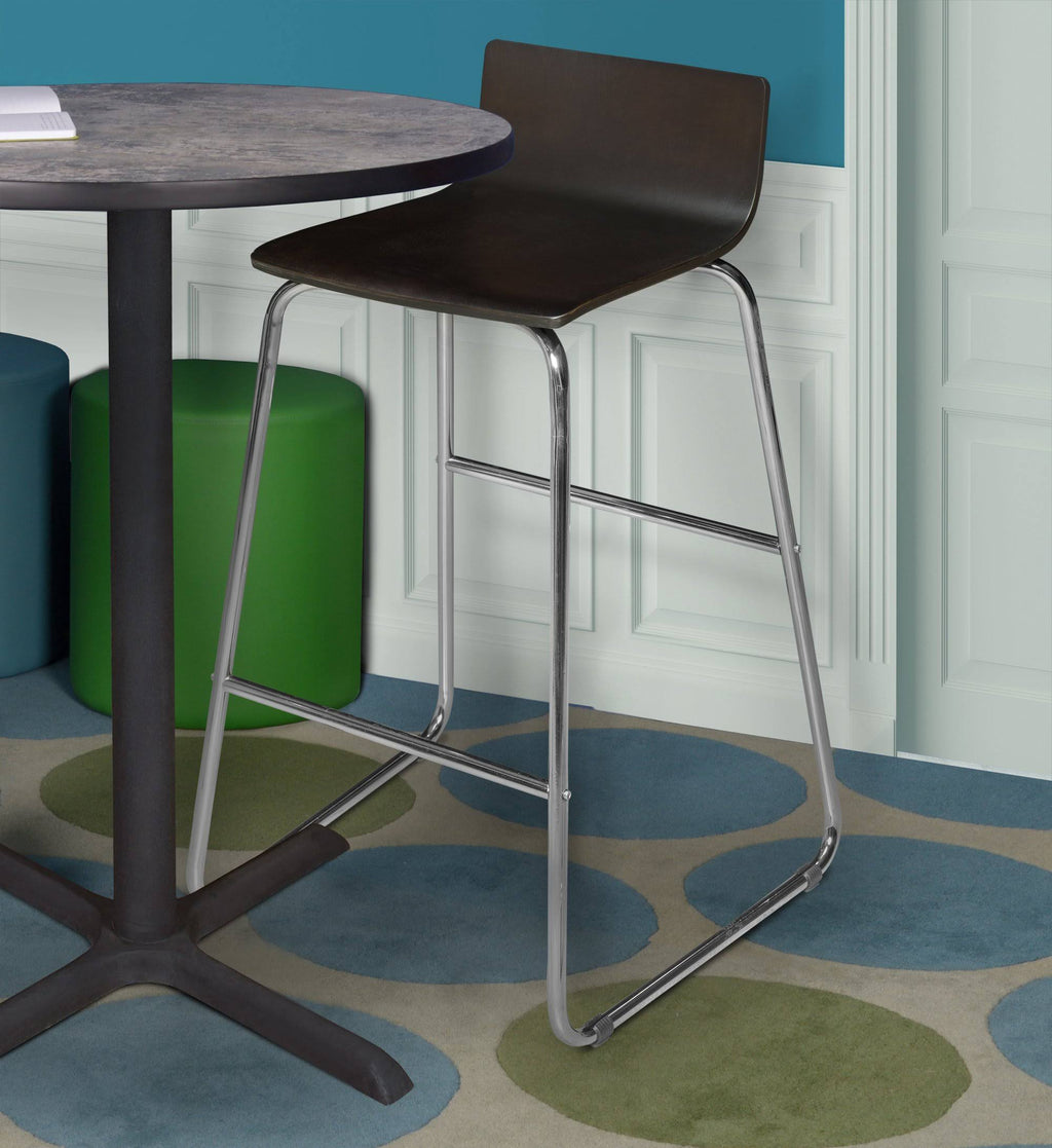 Mocha Walnut Chrome High Stool M508464