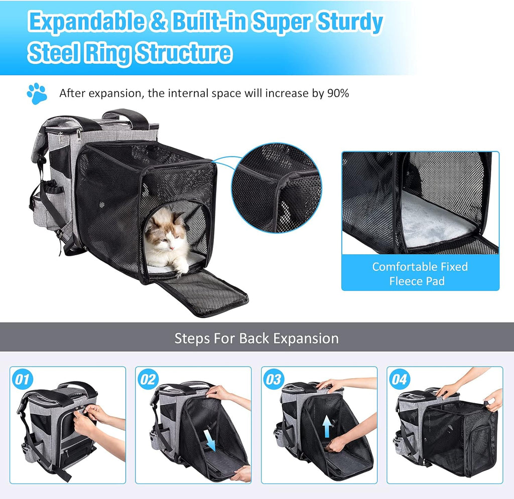 Expandable Pet Carrier Backpack with Breathable Mesh T13622