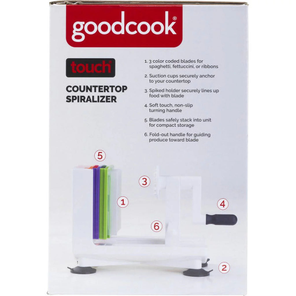 White Counter Top Veggie Spiralizer with Interchangeable Blades D9550
