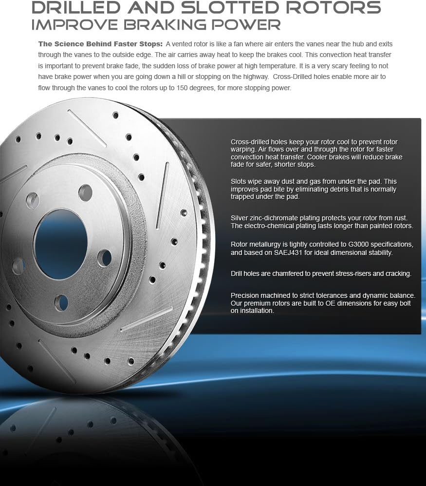 320mm 5 Lug Rear Rotors + Ceramic Brake Pads + Clips + Sensors M826328