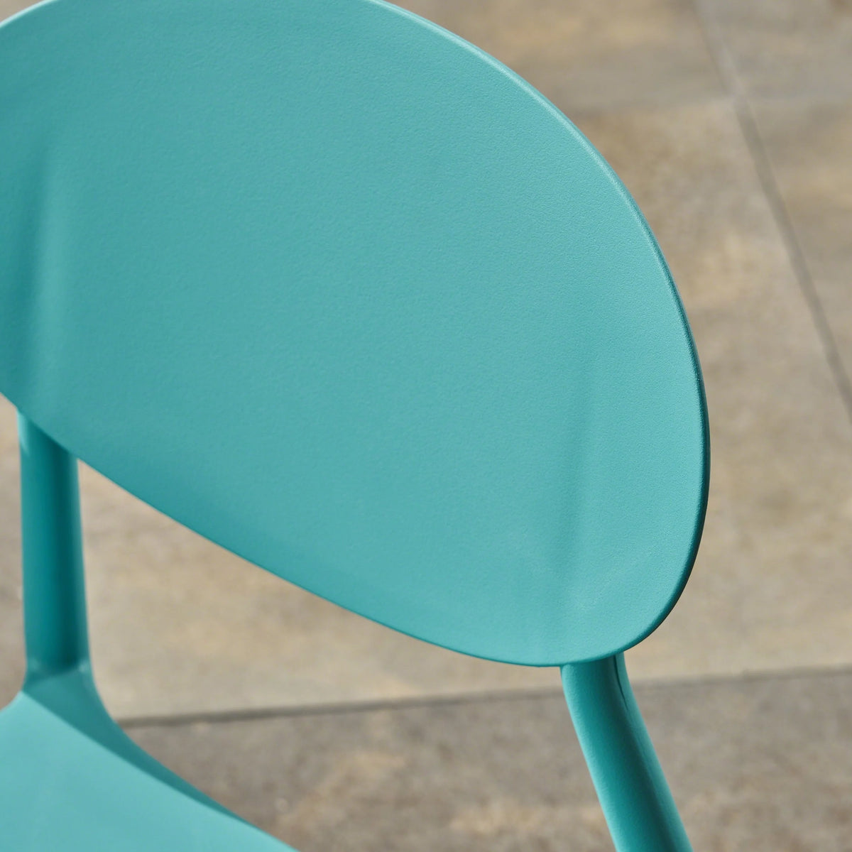 Teal Plastic Stacking Dining Chairs Set of 4 B613