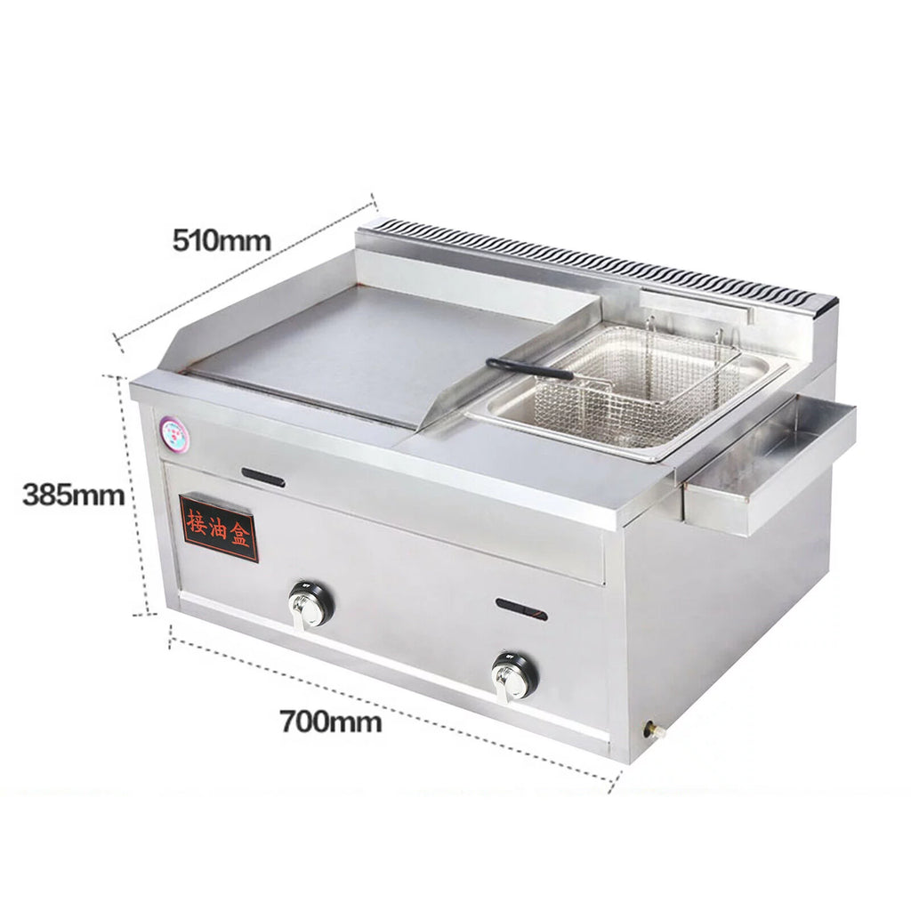 Multi-function Deep Fryer Stainless Steel with Portable Griddle H91699