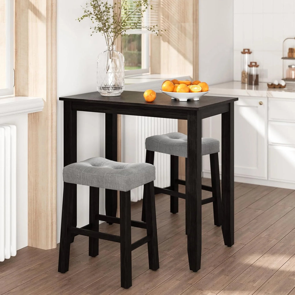 3 Piece Counter Height Dining Table Set with Bench and 2 Stools T1774