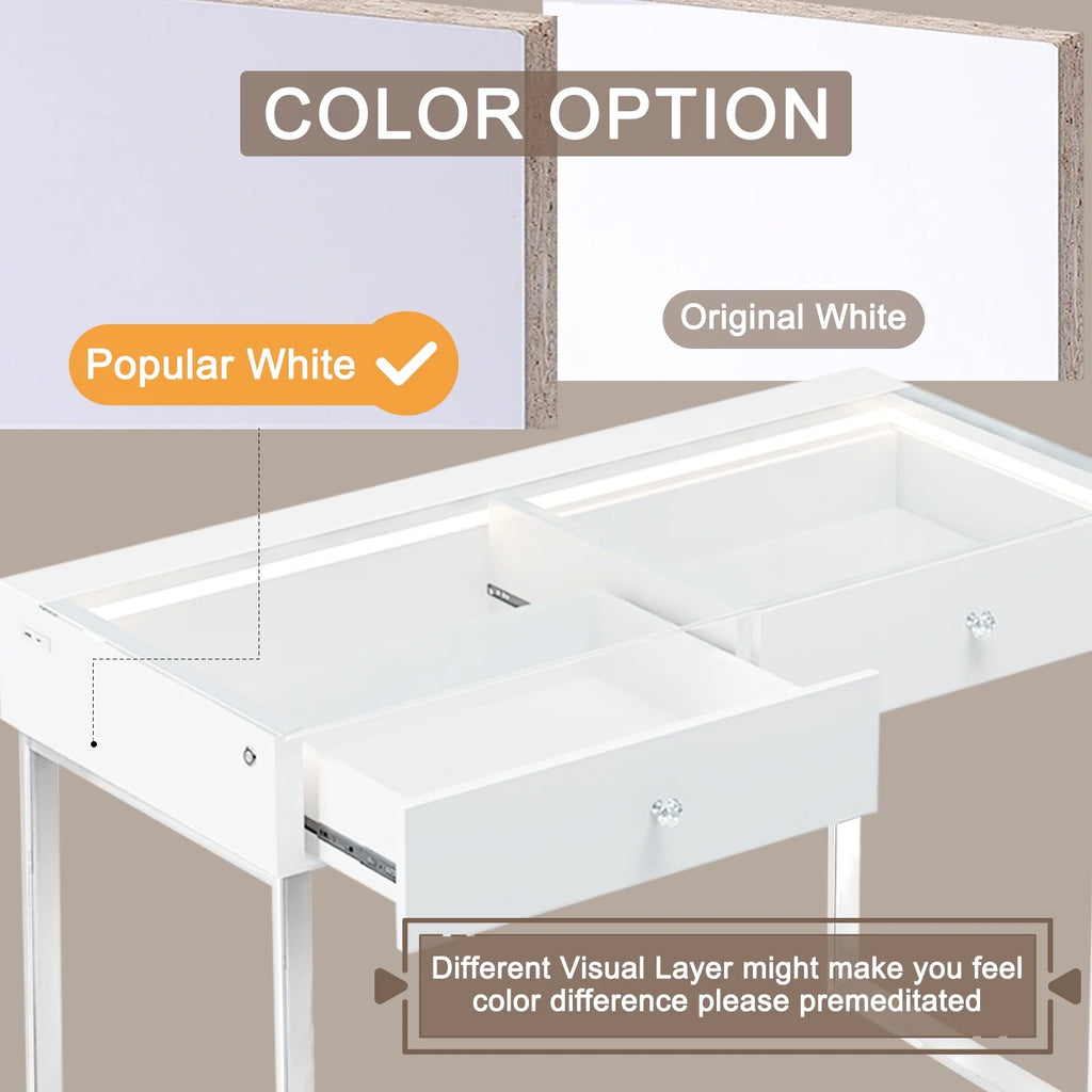 13 Drawers Makeup Vanity Table Desk with Lights X4736