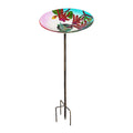 Glass Stake Birdbath F748