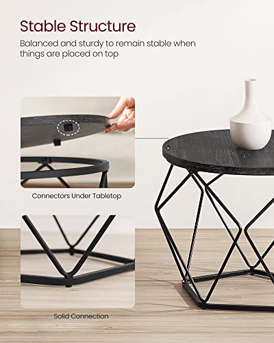 Round Coffee Table Set of 2 Steel Frame I5360