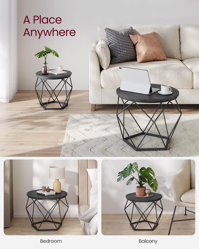 Round Coffee Table Set of 2 Steel Frame I5360