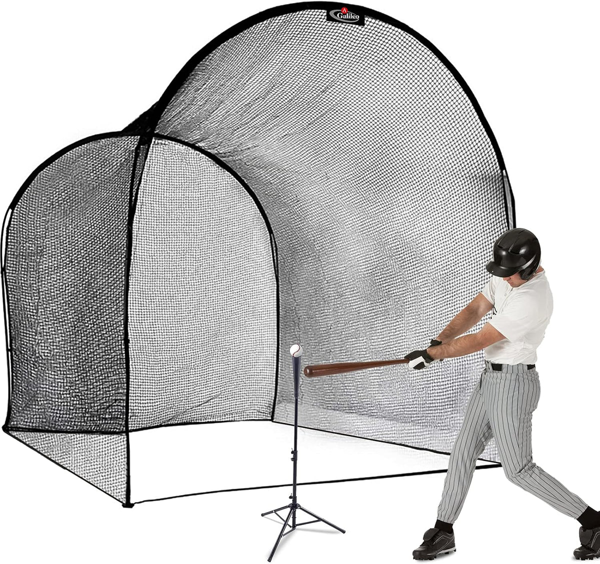 Portable Baseball Batting Cage with Frame and Poles R9177