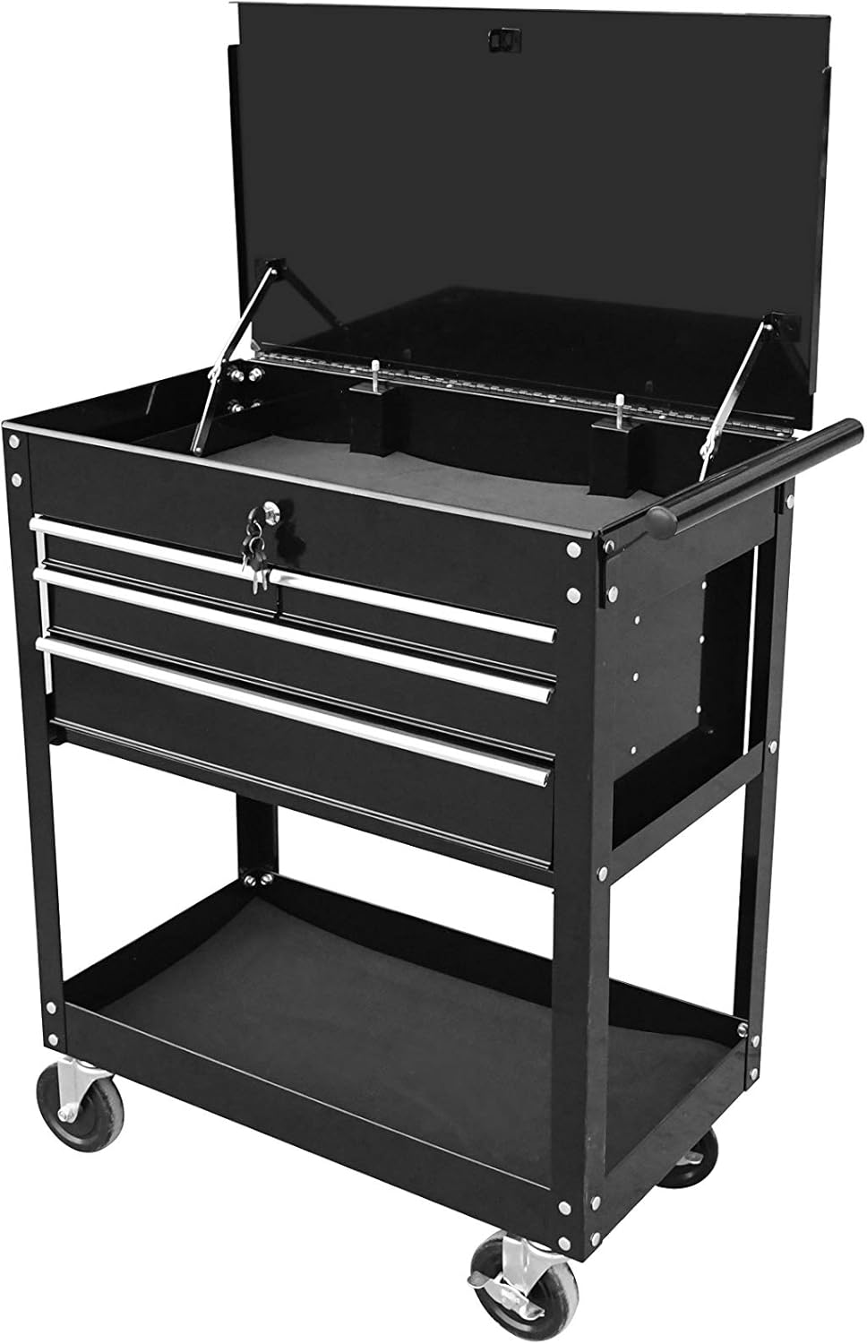 Black Rolling Tool Cart with Drawer A73863