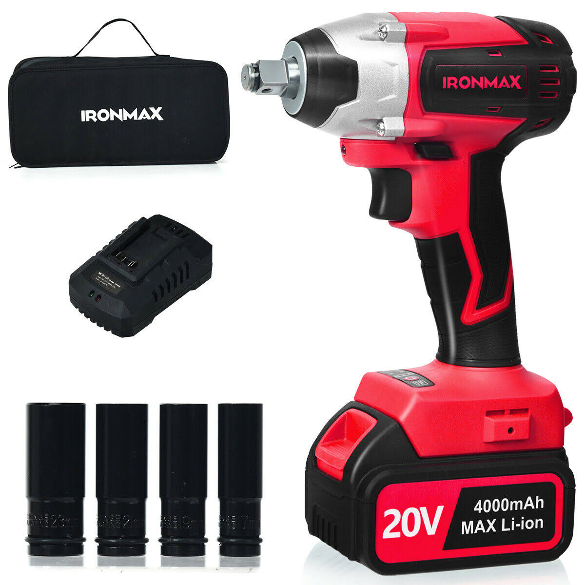 20V Cordless Brushless Impact Wrench with 4.0 Ah Battery X2583