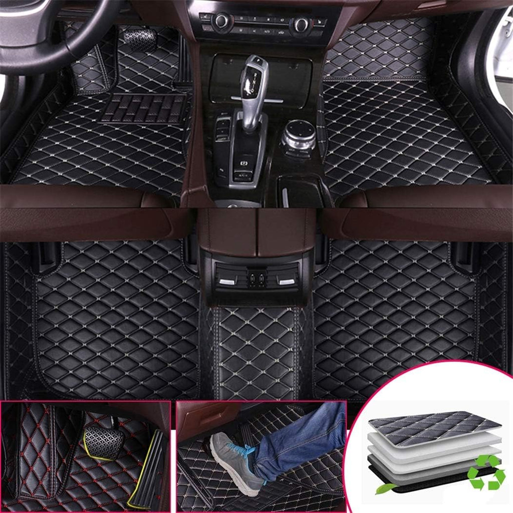 Custom Car Floor Mats for Infiniti QX80 6seats 2013-2017 Black Beige P656