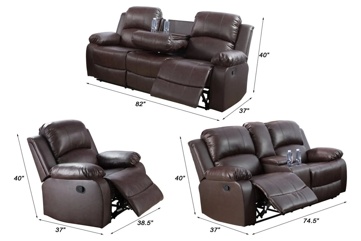 Brown 3 Seat Sofa K82067