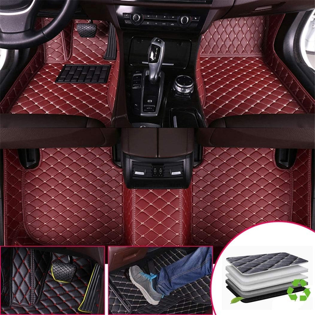 Custom Car Floor Mats for Infiniti QX80 6seats 2013-2017 Black Beige P656