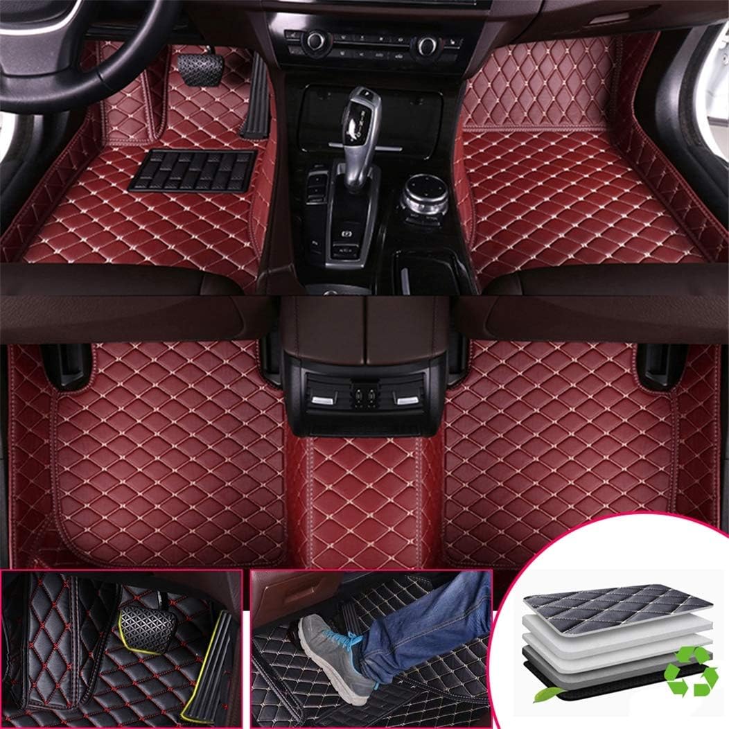 Custom Car Floor Mats for Infiniti QX80 6seats 2013-2017 Black Beige P656