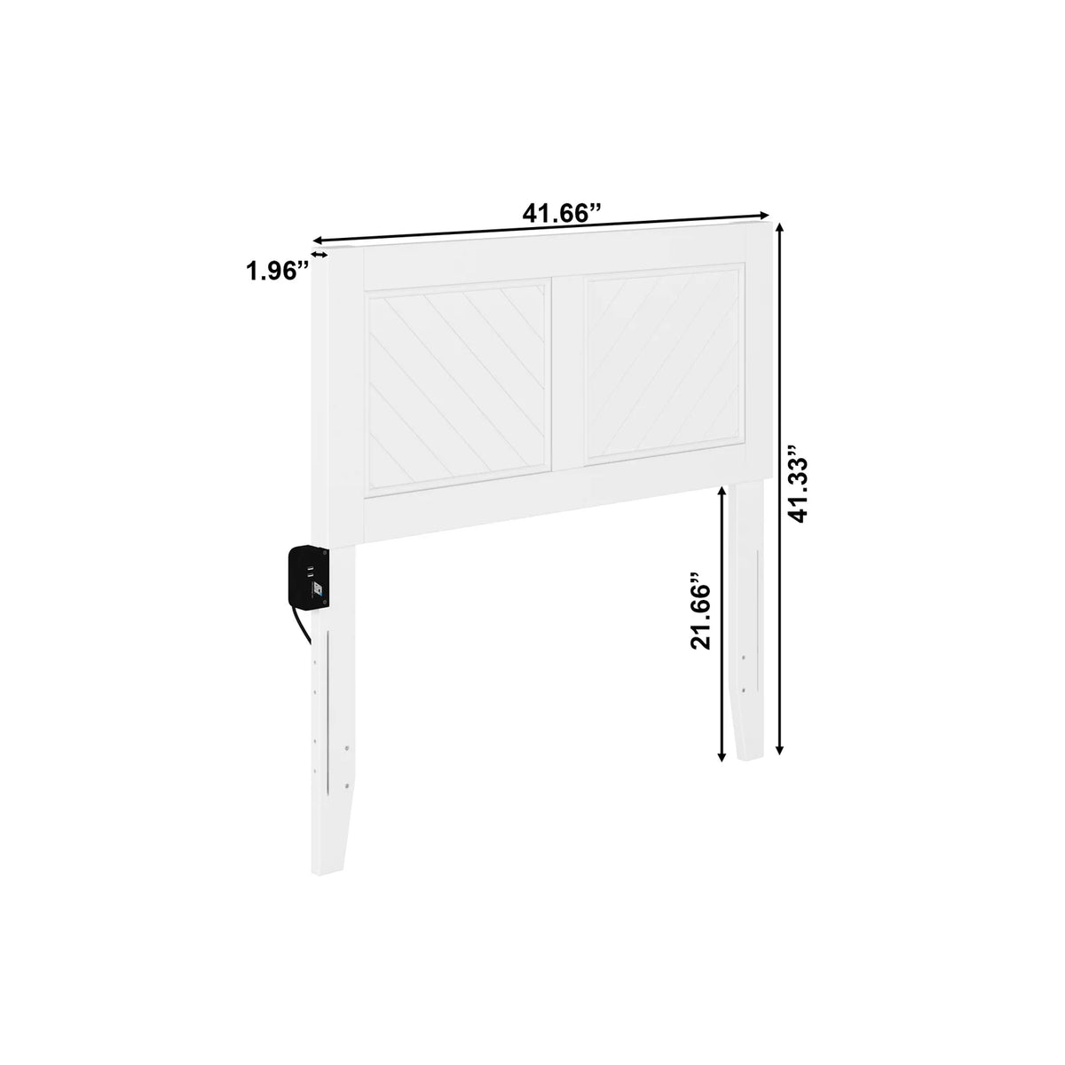 Contemporary Solid Wood Twin Size Headboard in White Y7698