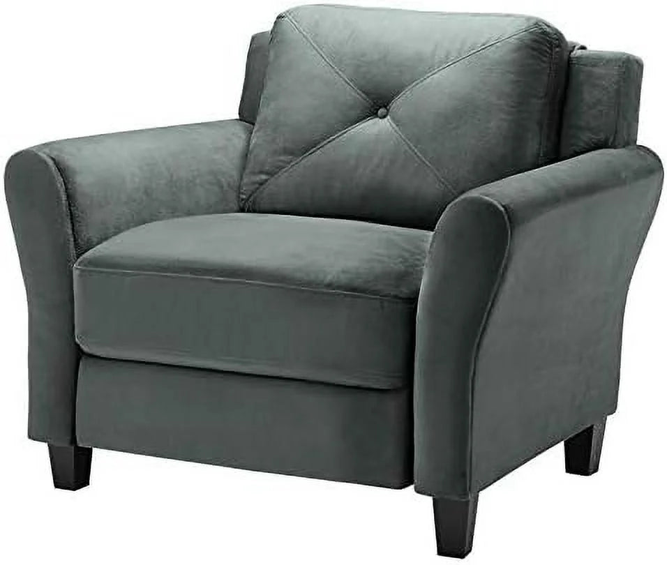 Dark Gray Microfiber Accent Armchair F777874