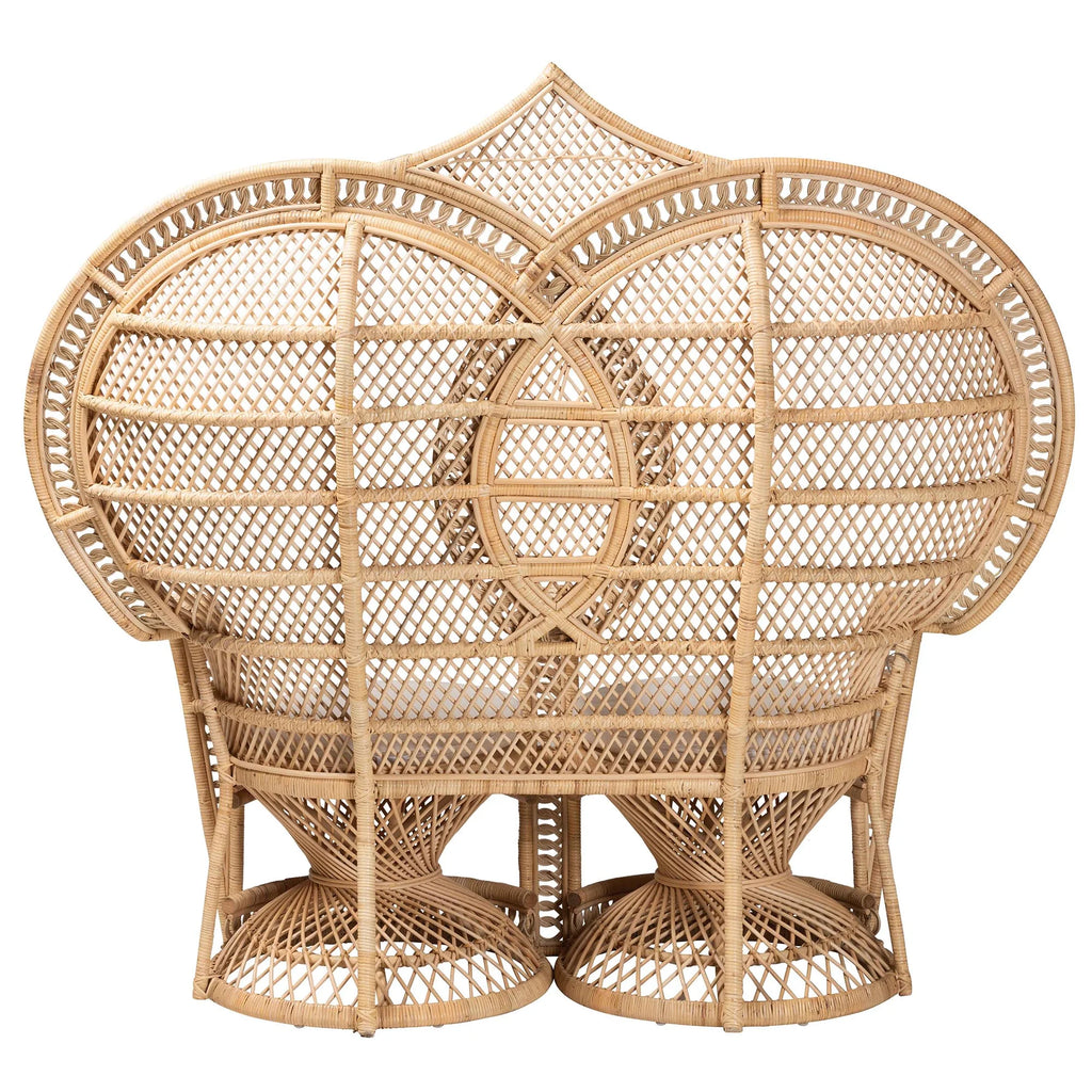 Natural Brown Rattan Two-Seater Chair L26907