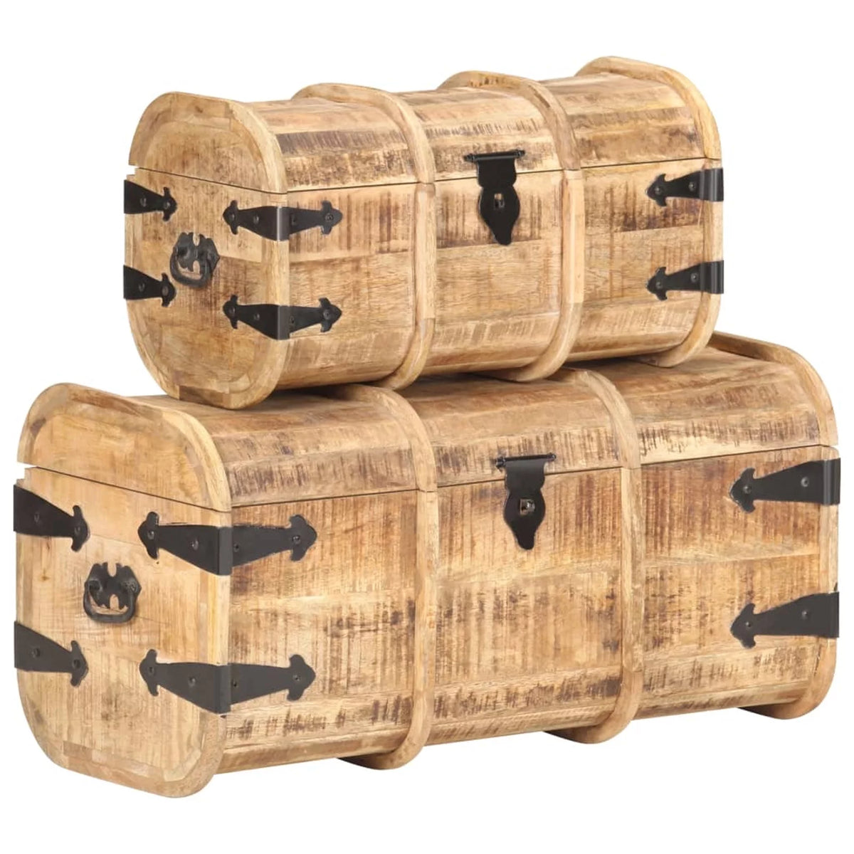 Storage Chests 2 Pieces Solid Mango Wood Y577371