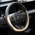Microfiber Leather Steering Wheel Cover 15 inch Black K242265