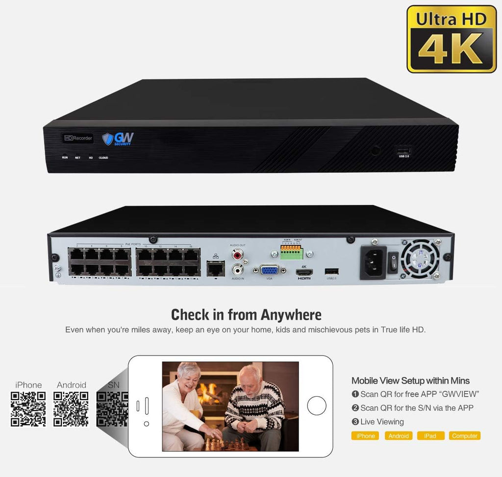 16 Channel 4K NVR 5MP Security Camera System with 4TB Hard Drive M24252