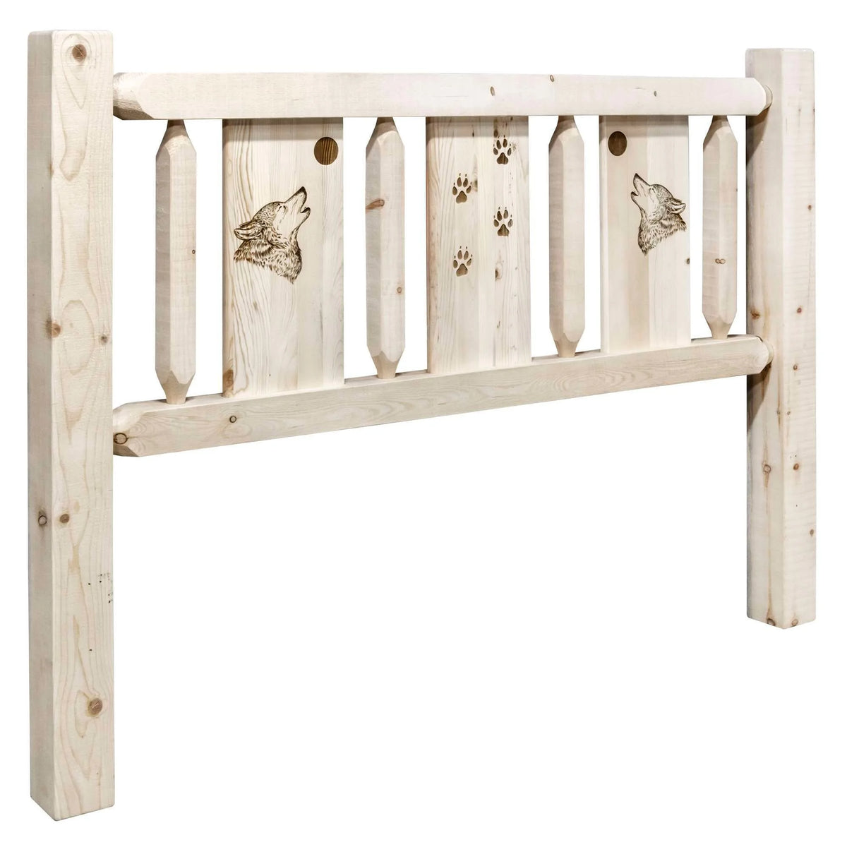 Twin Headboard with Laser Engraved Wolf Design D99012