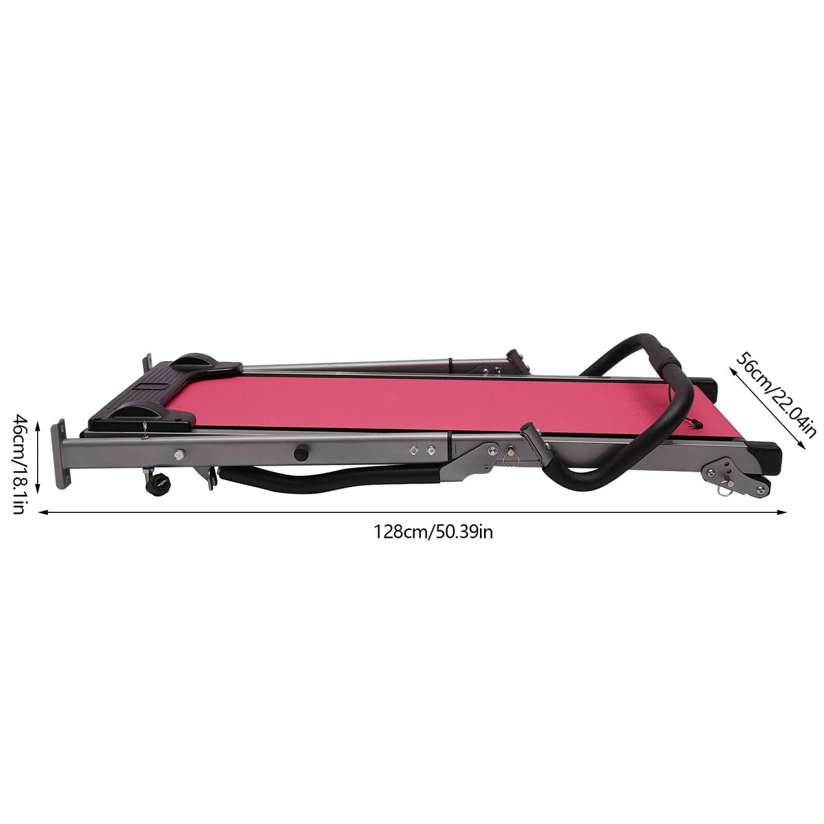 Folding Treadmill with Manual Incline Pink Y1952