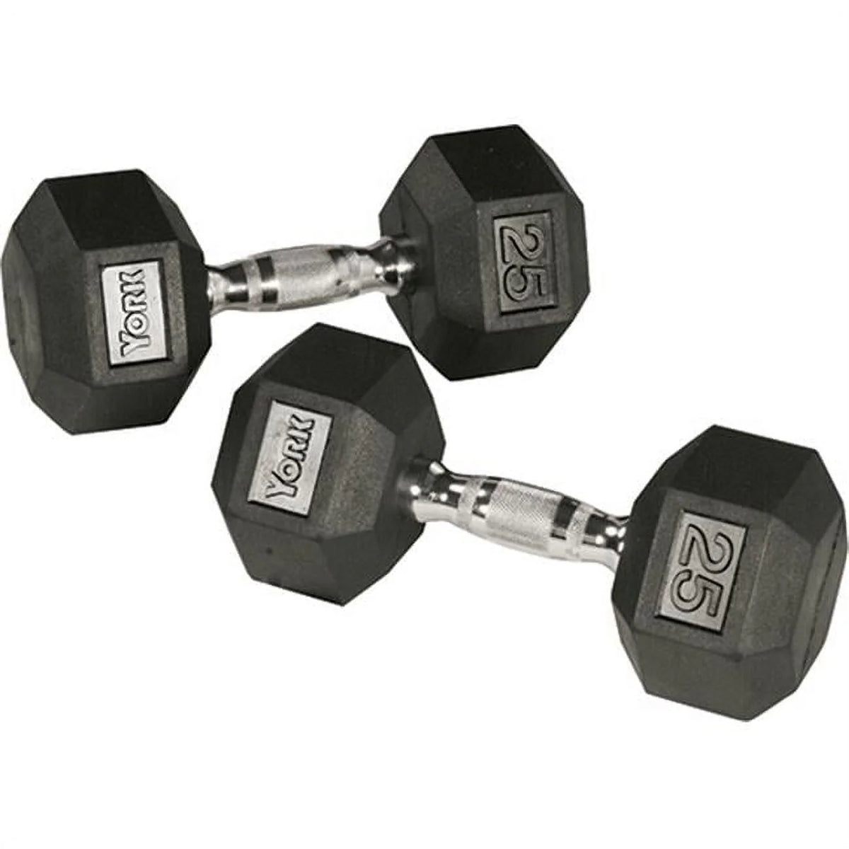 70 lbs Rubber Hex Dumbbell with Chrome Handle L96352