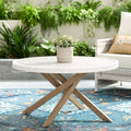 White Round Outdoor Tile-Top Coffee Table R7921