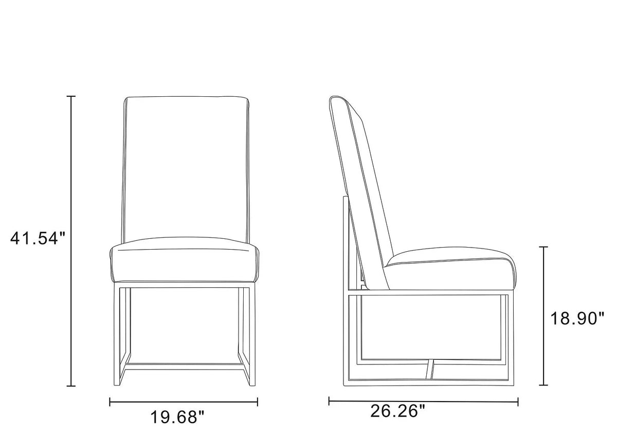 Blue Velvet Dining Chair Set of 2 M341884