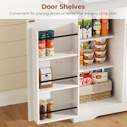 Black Kitchen Pantry Cabinet with Drawer and Doors X517497