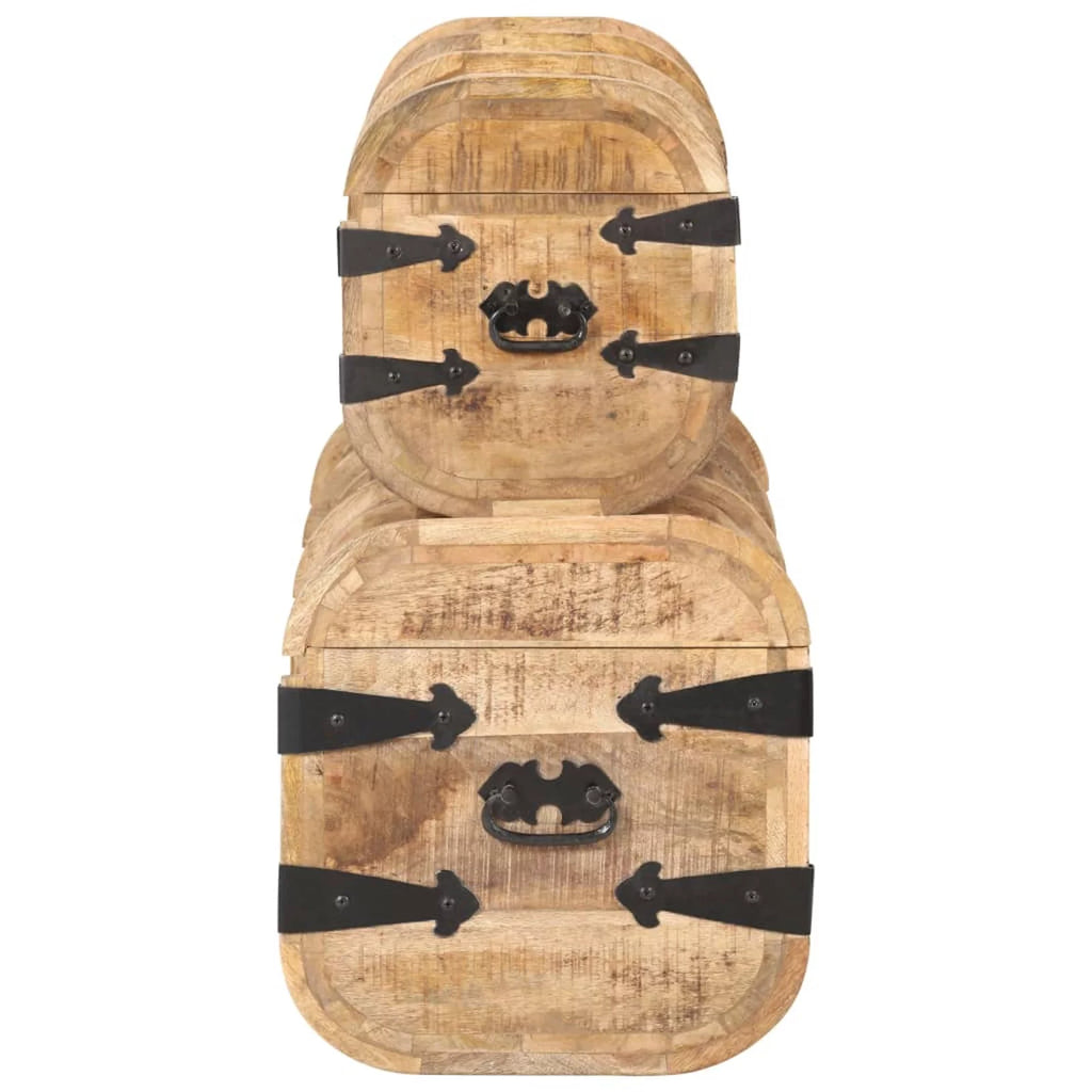 Storage Chests 2 Pieces Solid Mango Wood Y577371