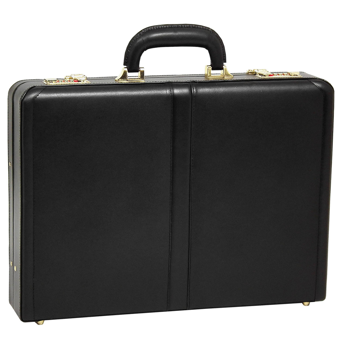 Black Leather Attache Case Q2183