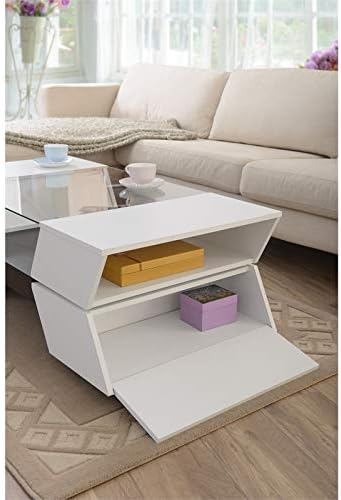White Wood Storage Coffee Table A1328
