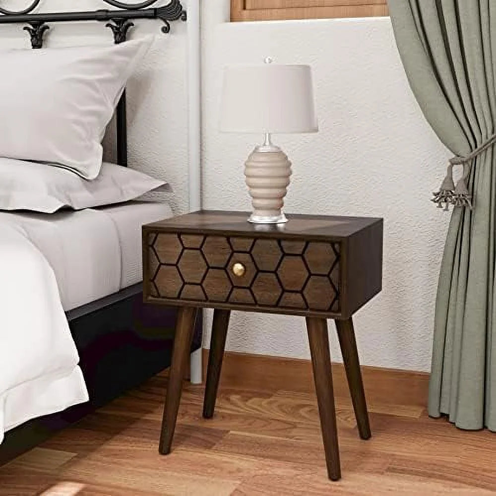 Brown 19" MDF End Table with Drawer S983663