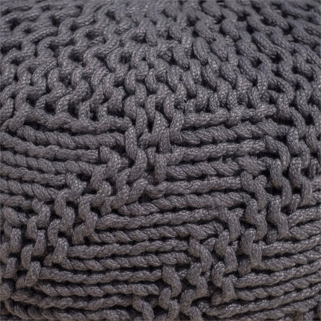 Dark Gray Fabric Outdoor Pouf D16727