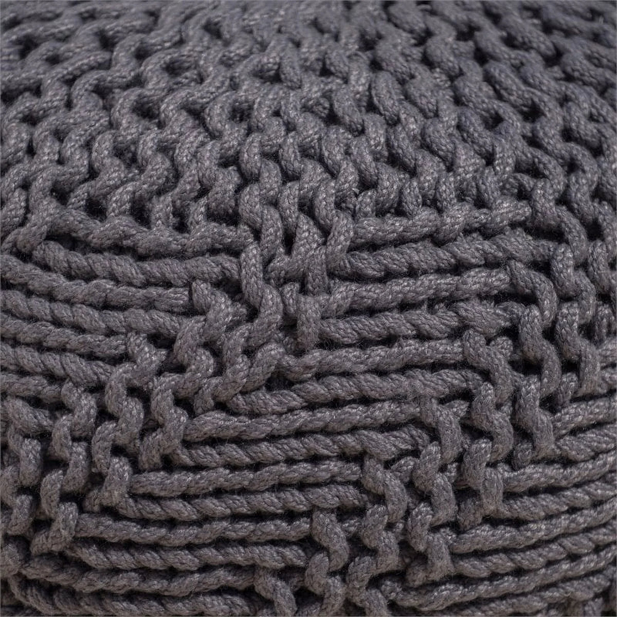 Dark Gray Fabric Outdoor Pouf D16727