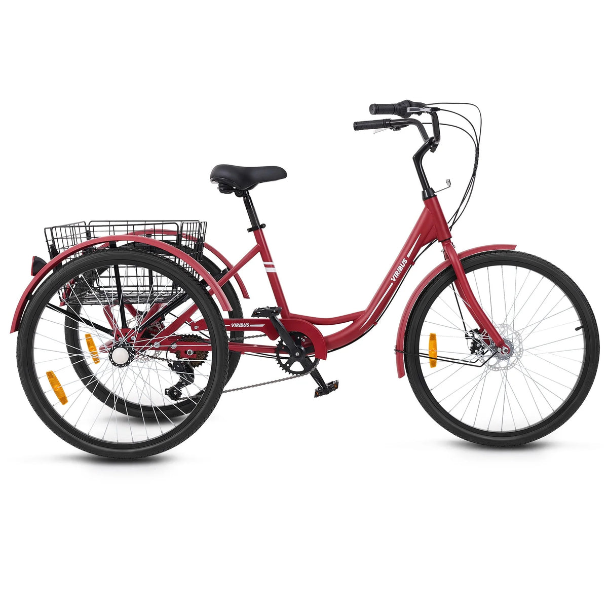 24 Adult Tricycle 7 Speed 3 Wheel Bike with Basket I834124
