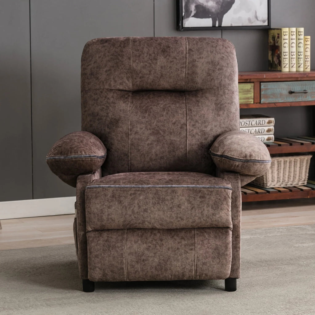 Light Brown Heated Massage Recliner Sofa F82576