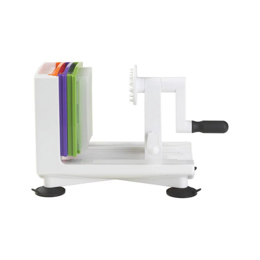 White Counter Top Veggie Spiralizer with Interchangeable Blades D9550