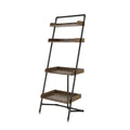 Vintage Gray Oak 4-Shelf Leaning Bookcase L650392