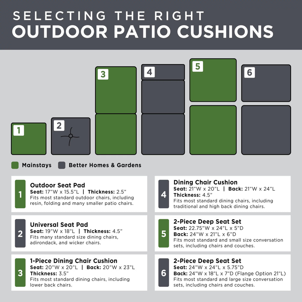 Grey Rectangle Outdoor Chair Cushion O6342