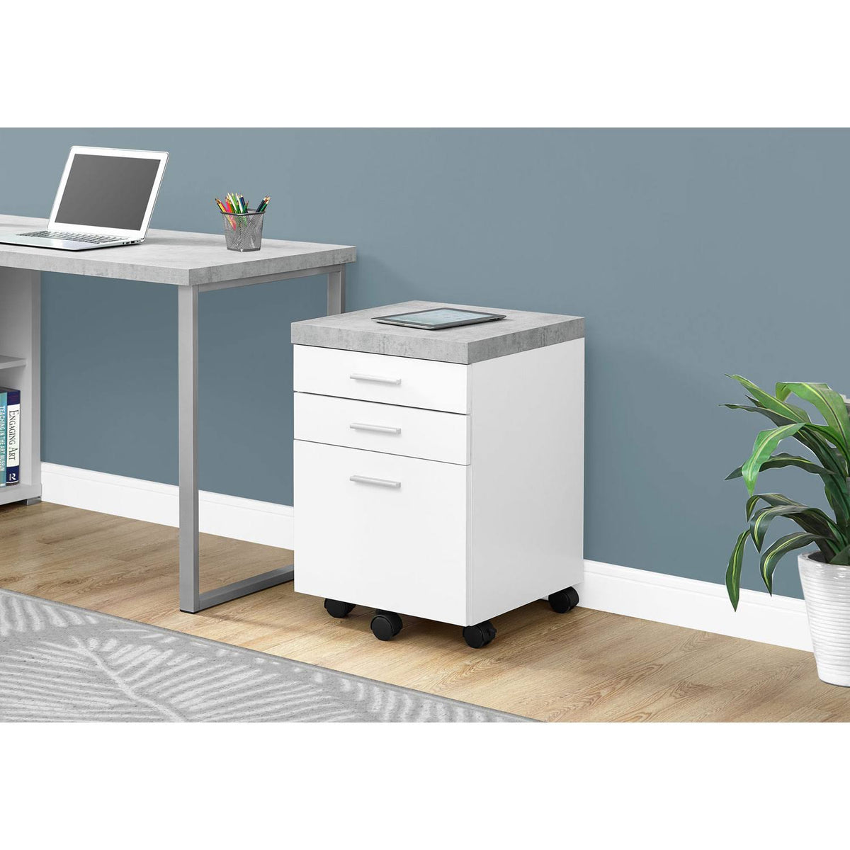 White 3 Drawer Filing Cabinet O766