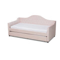 Light Pink Velvet Twin Daybed with Trundle C7325