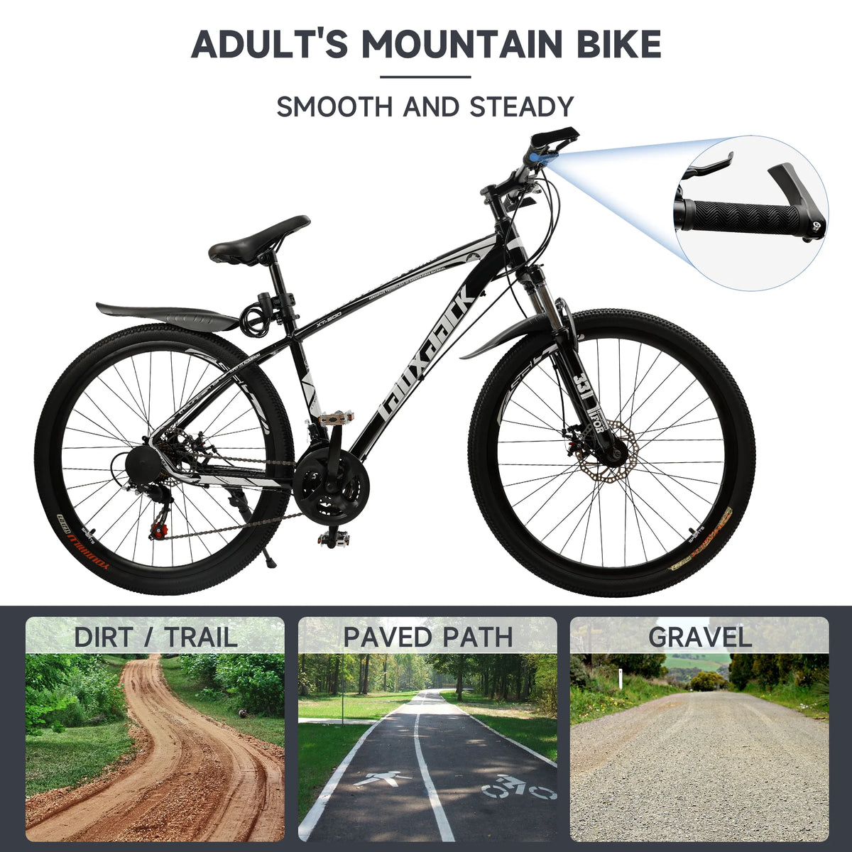 Full Suspension 21 Speed 27.5 inch Dual Disc Brake Mountain Bike E1792