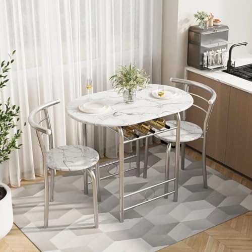 3-Piece Wooden Dining Table Set with 2 Chairs Z24763