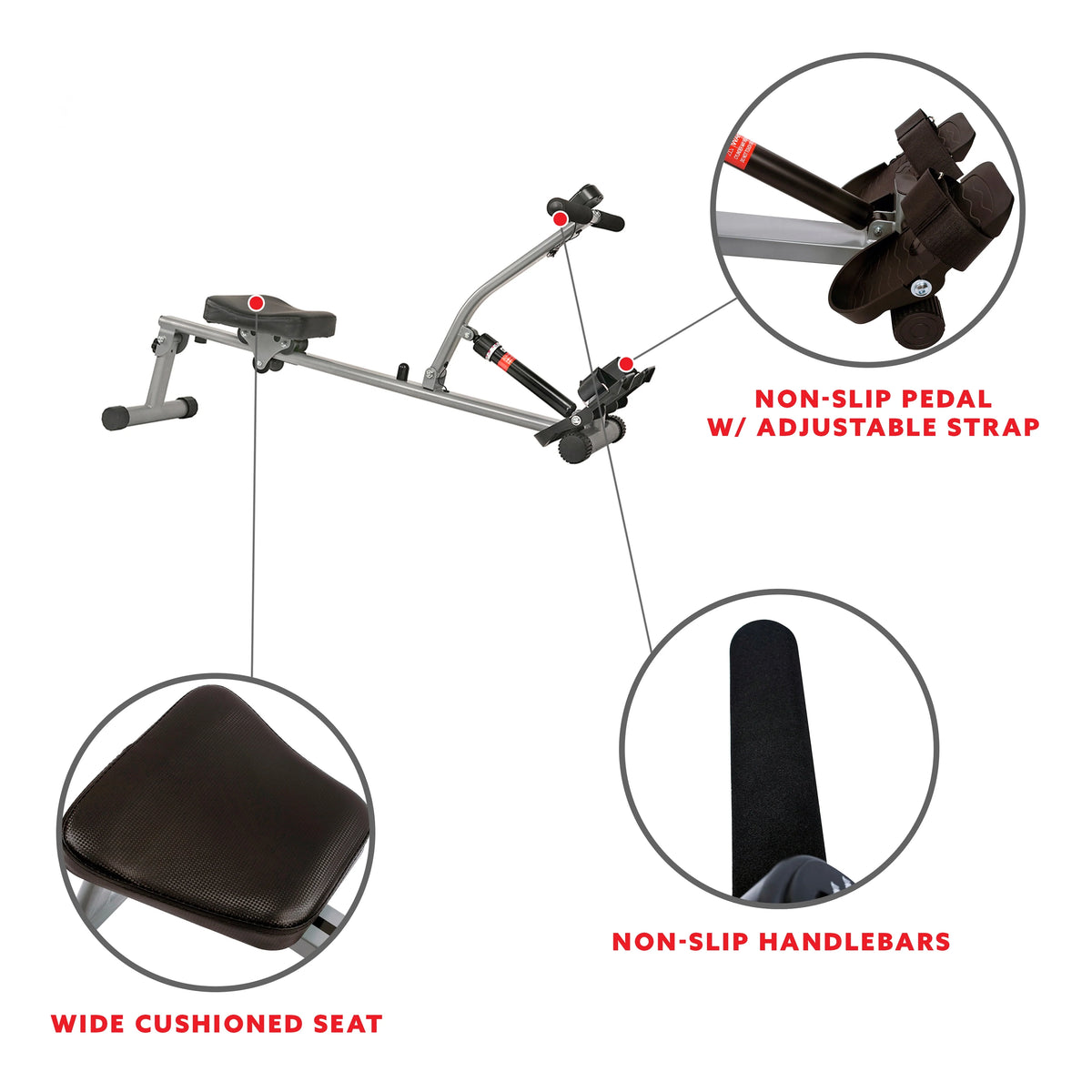 Rowing Machine Rower with Digital Monitor and Adjustable Resistance T65620