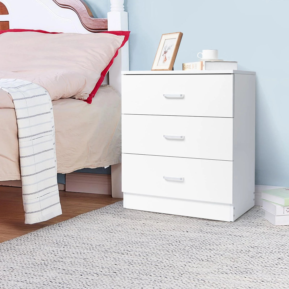 White 3 Drawer Dresser I225014